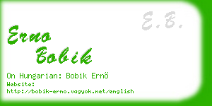 erno bobik business card