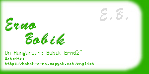 erno bobik business card